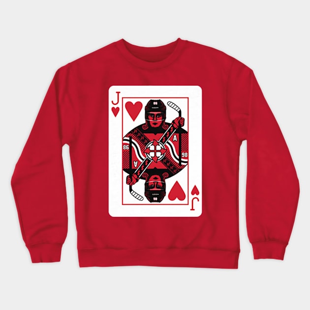 Jack Hughes Jack Of Hearts Crewneck Sweatshirt by stevenmsparks